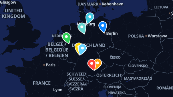 Map of company locations