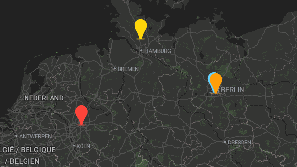 Map of company locations