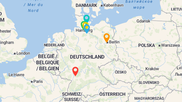 Map of company locations
