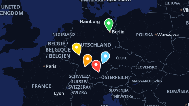 Map of company locations