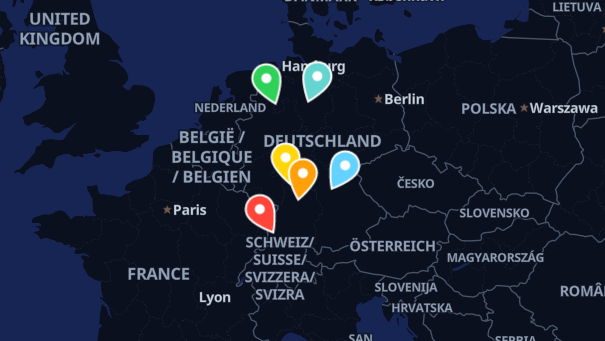 Map of company locations