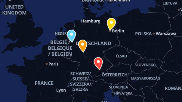 Map of company locations