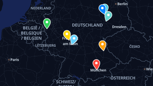 Map of company locations