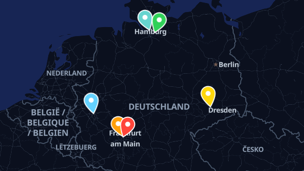 Map of company locations