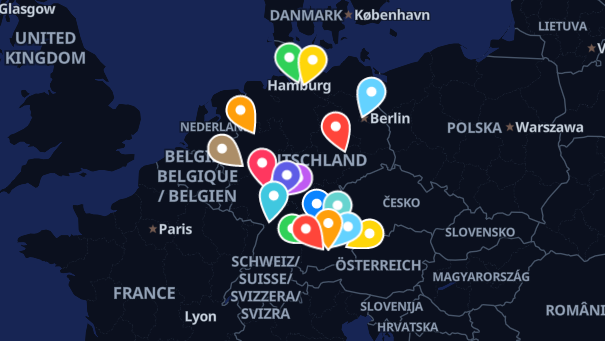 Map of company locations