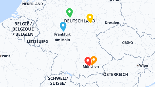 Map of company locations