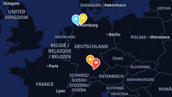 Map of company locations