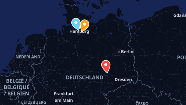 Map of company locations