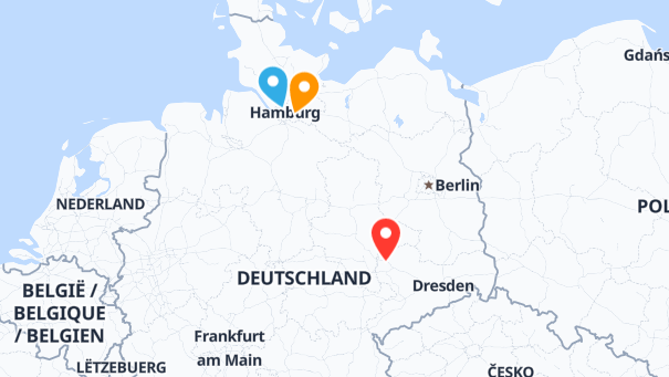 Map of company locations