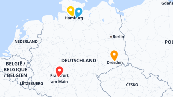 Map of company locations