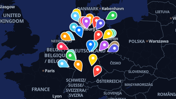 Map of company locations
