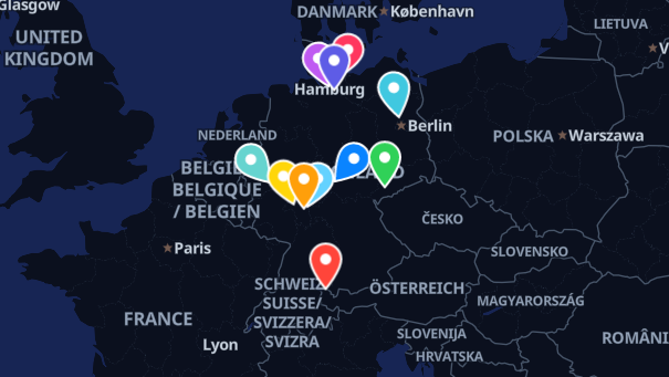 Map of company locations