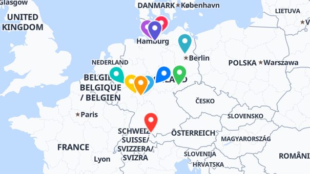 Map of company locations