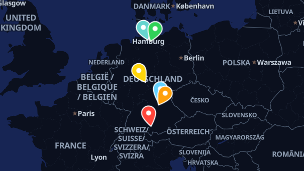 Map of company locations