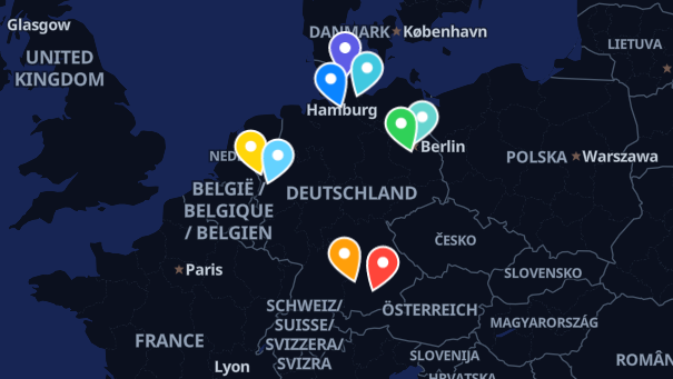 Map of company locations