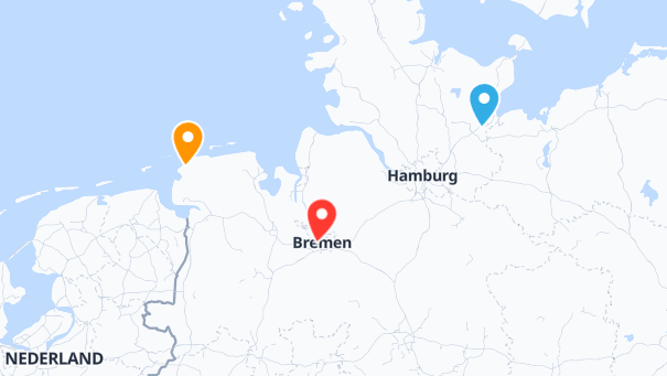 Map of company locations