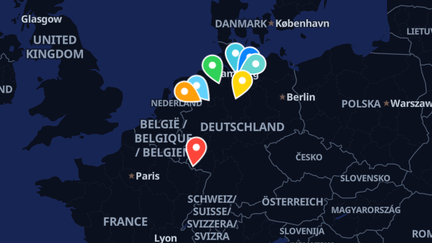 Map of company locations