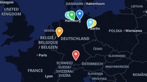 Map of company locations