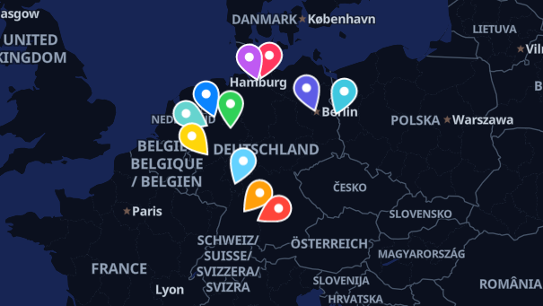 Map of company locations