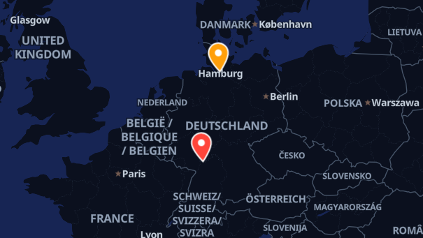 Map of company locations