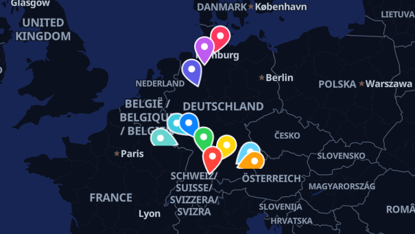 Map of company locations