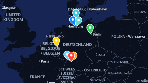 Map of company locations