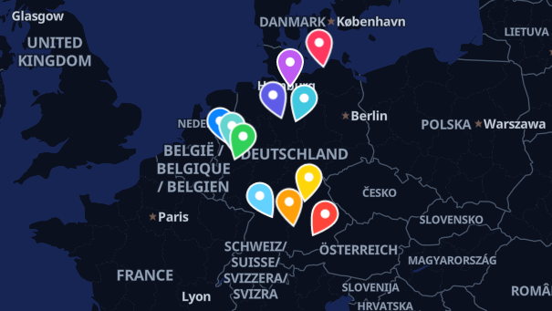 Map of company locations