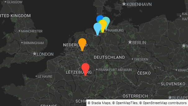Map of company locations