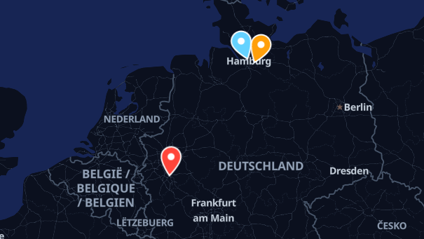 Map of company locations