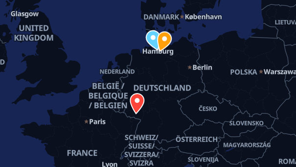 Map of company locations