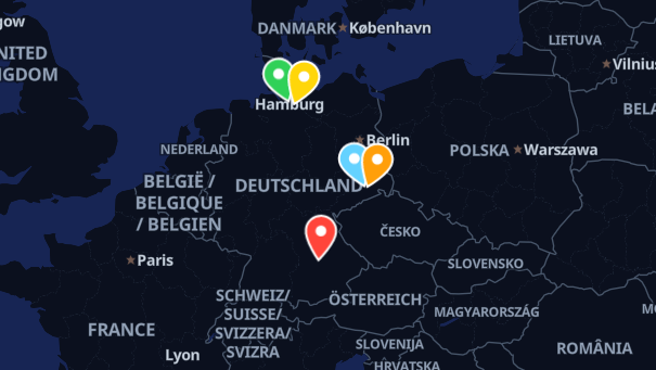 Map of company locations