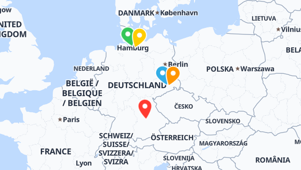 Map of company locations