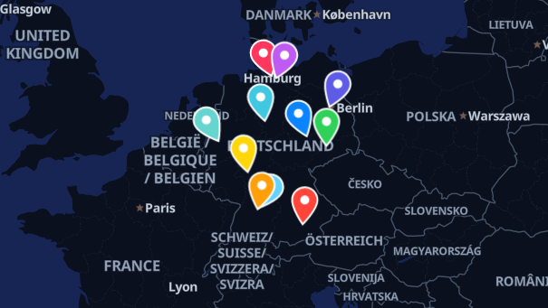 Map of company locations