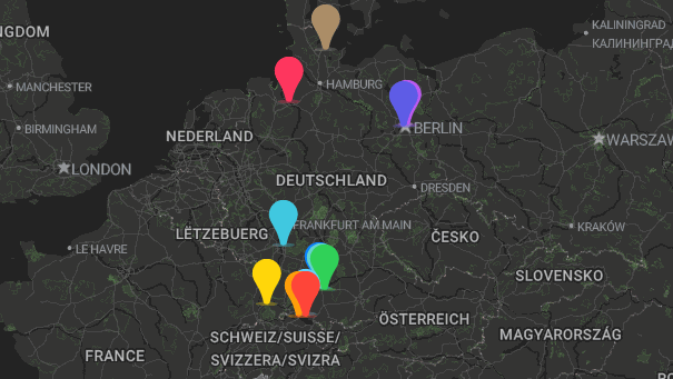 Map of company locations