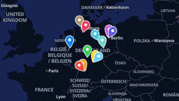 Map of company locations