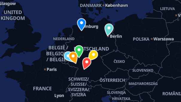 Map of company locations
