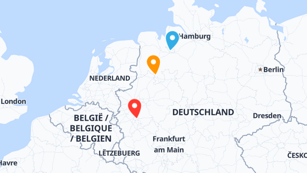 Map of company locations