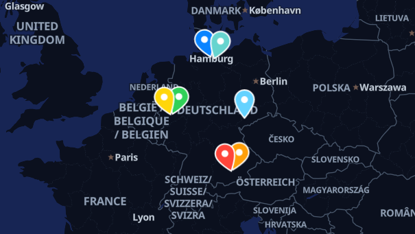 Map of company locations