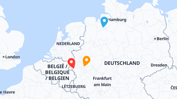 Map of company locations