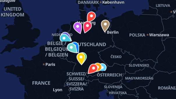 Map of company locations