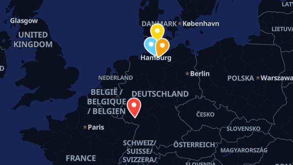 Map of company locations