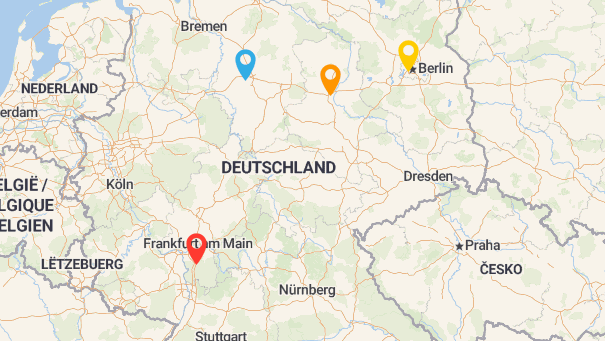 Map of company locations
