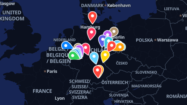 Map of company locations