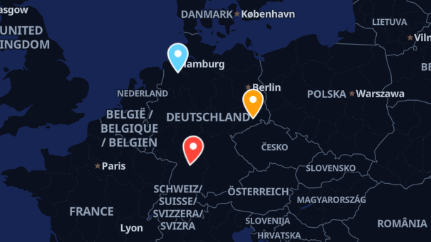 Map of company locations