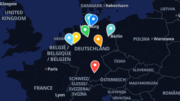 Map of company locations