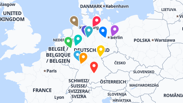 Map of company locations