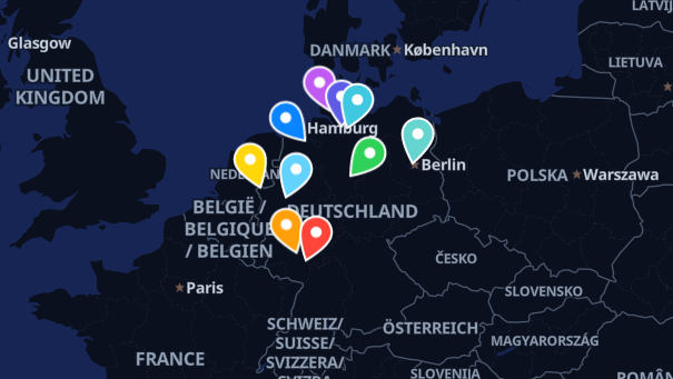 Map of company locations