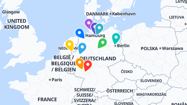 Map of company locations
