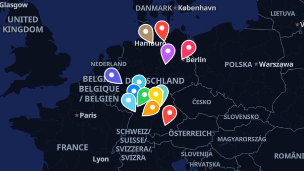 Map of company locations