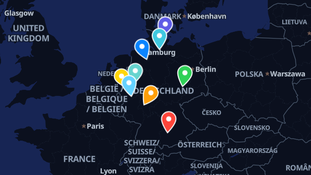 Map of company locations